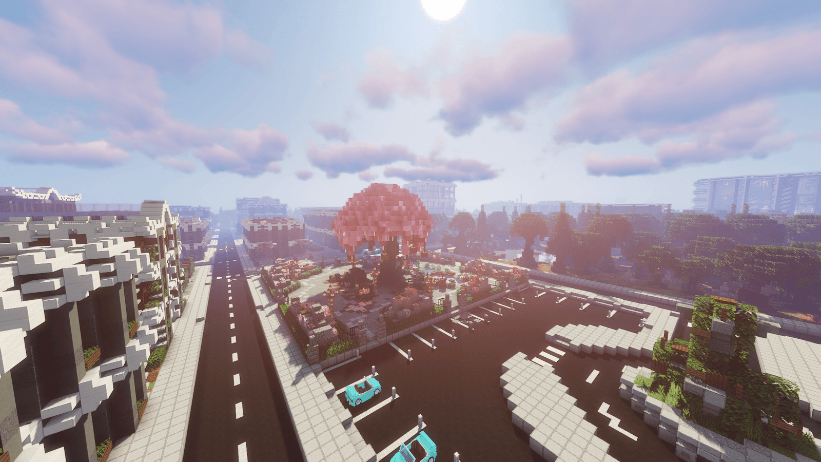 Straatbeeld in Minetopia Playground op EclipseMC